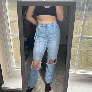 Hi-Rise Light Blue American Eagle Mom Jean